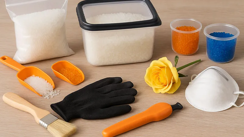 وسایل مورد نیاز برای خشک کردن گل با سیلیکاژل